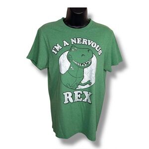 Small Toy Story Green Nervous Rex Tee Short Sleeve Pixar Tshirt Casual Disney